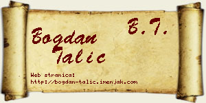 Bogdan Talić vizit kartica